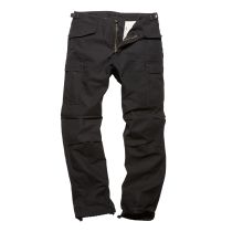 M65 Heavy satin cargo pants-Black