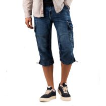 Timezone Miles denim 3/4 shortsit-Rough navy