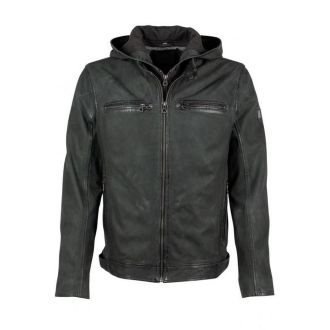 GM Leather jacket 1201-0604-Vintage dark green