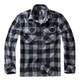 Jeff fleece Shirt Jacket-Black-grey